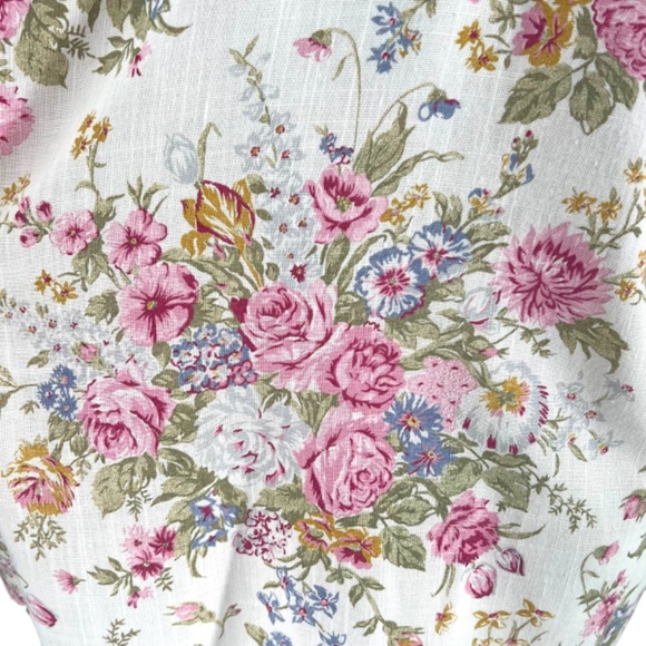 Vintage Blair 80s Floral Bouquet Cream Blazer Jacket Size 16 - Picture 10 of 12